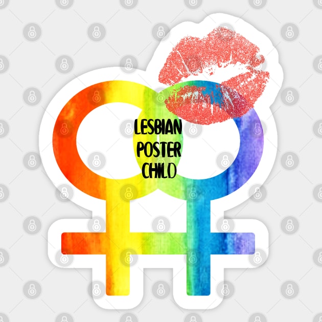 Lesbian Poster Child Sticker by NatLeBrunDesigns